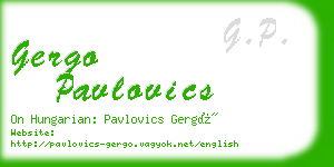 gergo pavlovics business card